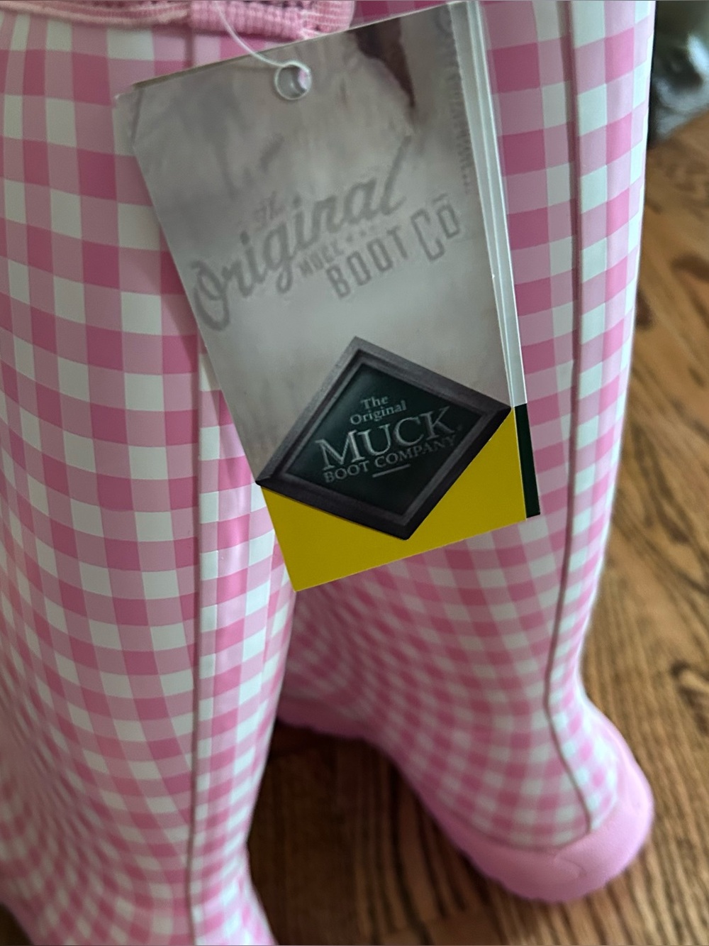 pink gingham The Original Muck Boot Company boots NEW NIB women’s size 9 - Picture 10 of 16
